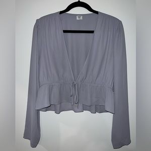 Sunday Best Cropped Tie-Front Blouse